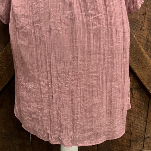 Dusty Rose Bohemian Crochet Lace Mini Dress Tunic L - Picture 4 of 8